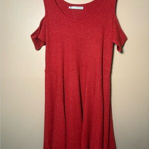 Maurices Vibrant Red Cold Shoulder Mini Dress